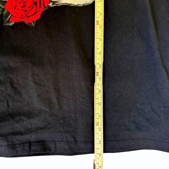 The Kooples Skull Roses Raven Mens T Shirt Size XL Black Red Goth Rocker - Picture 7 of 9